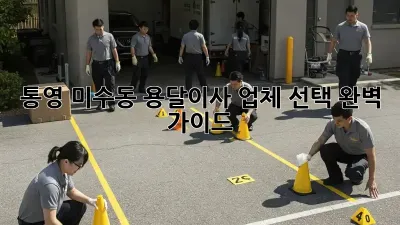 통영 미수동 용달이사 업체 선택 완벽 가이드